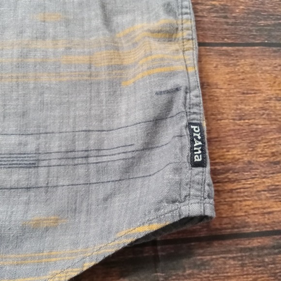 Prana Standard Fit Short Sleeve Button Up Shirt Men's Large Blue - Picture 5 of 8